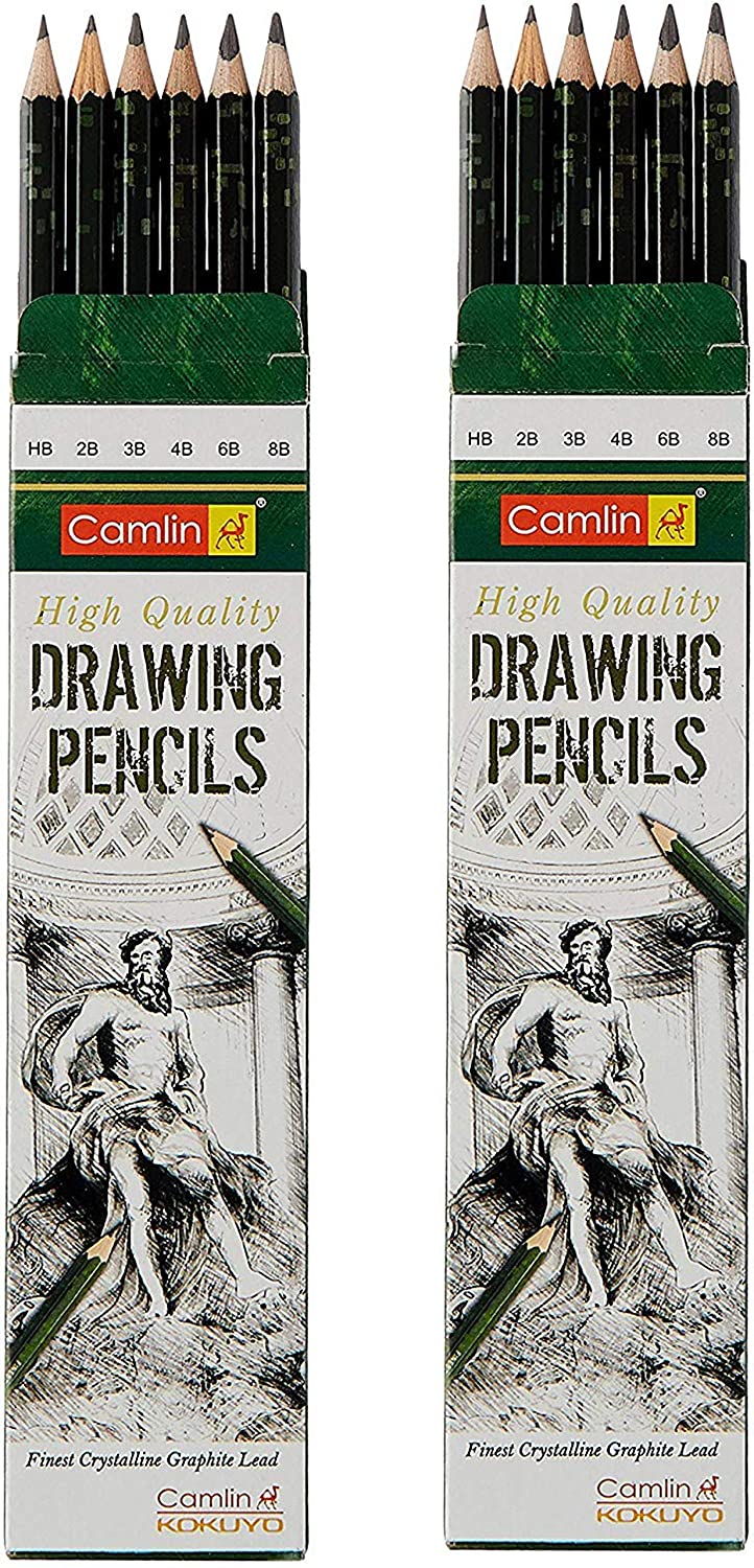 Professional Artist Camlin Drawing Pencil Set Of 6 pcs Draw Sketch Tone  Shade